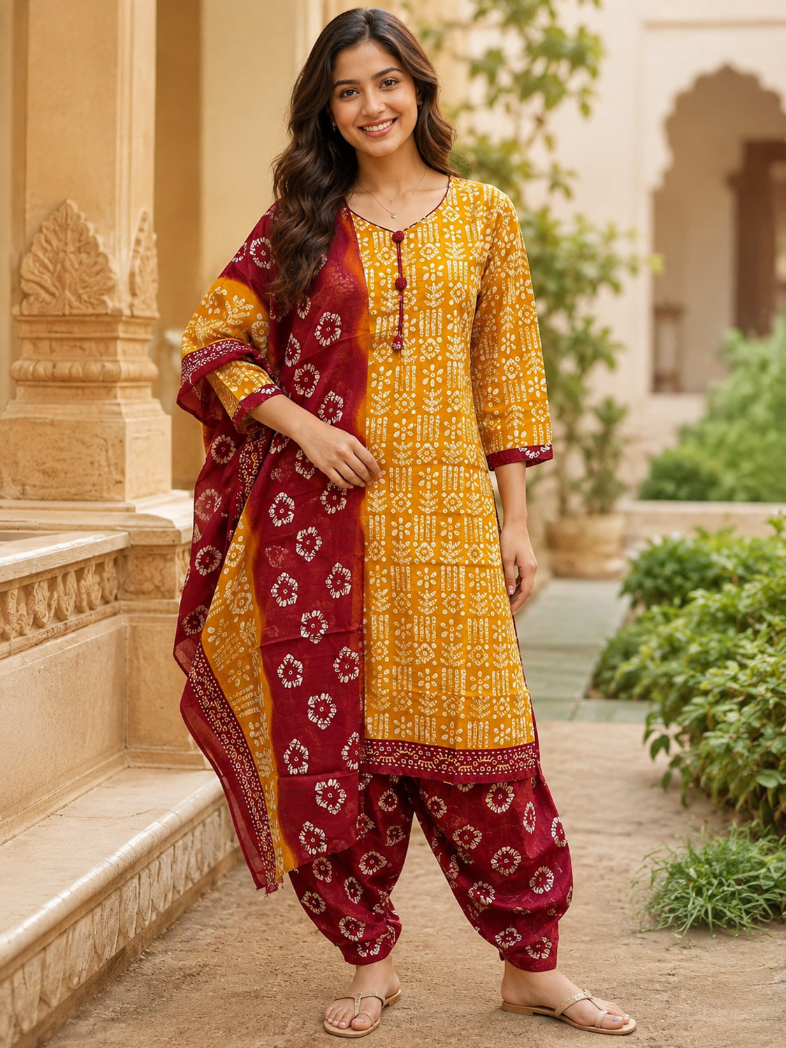 Merira Printed Kurta, Patiala & Dupatta Set - Image 1