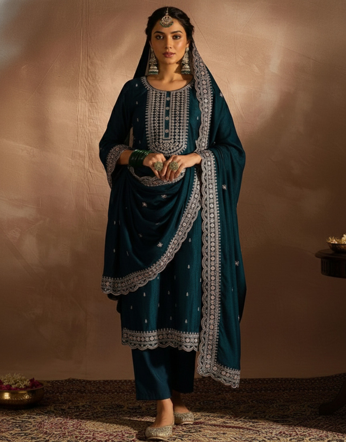 Image of SHISHKALA Printed Kurta, Trouser /Pant & Dupatta Set