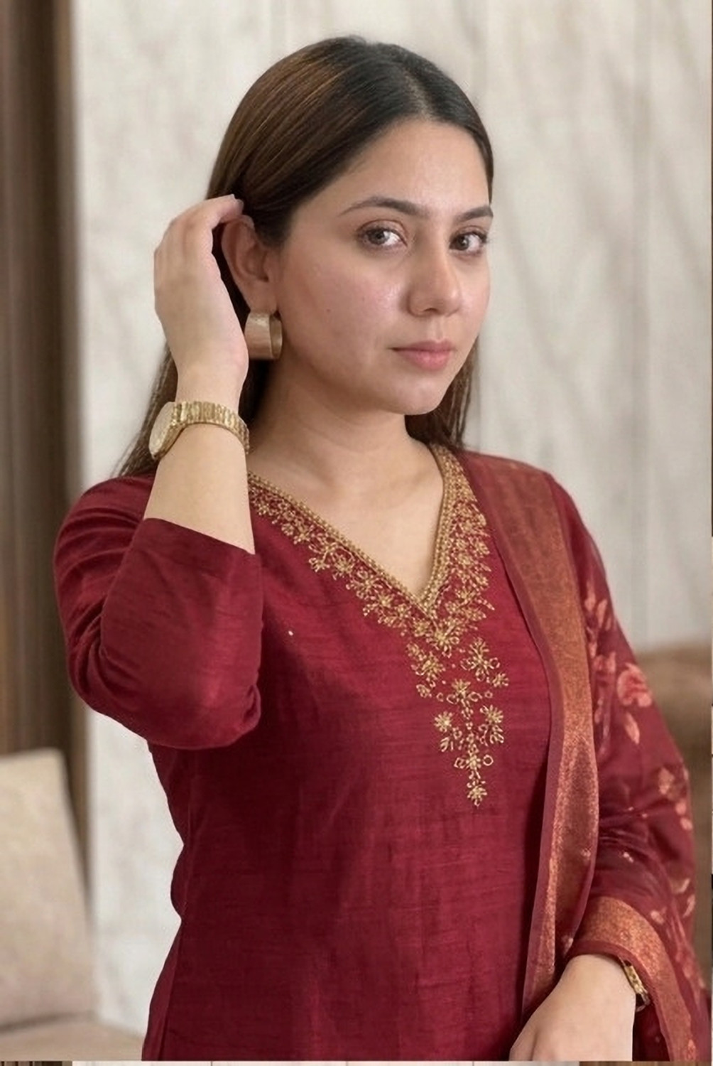 Image of Samoo Embroidered Kurta, Salwar & Dupatta Set