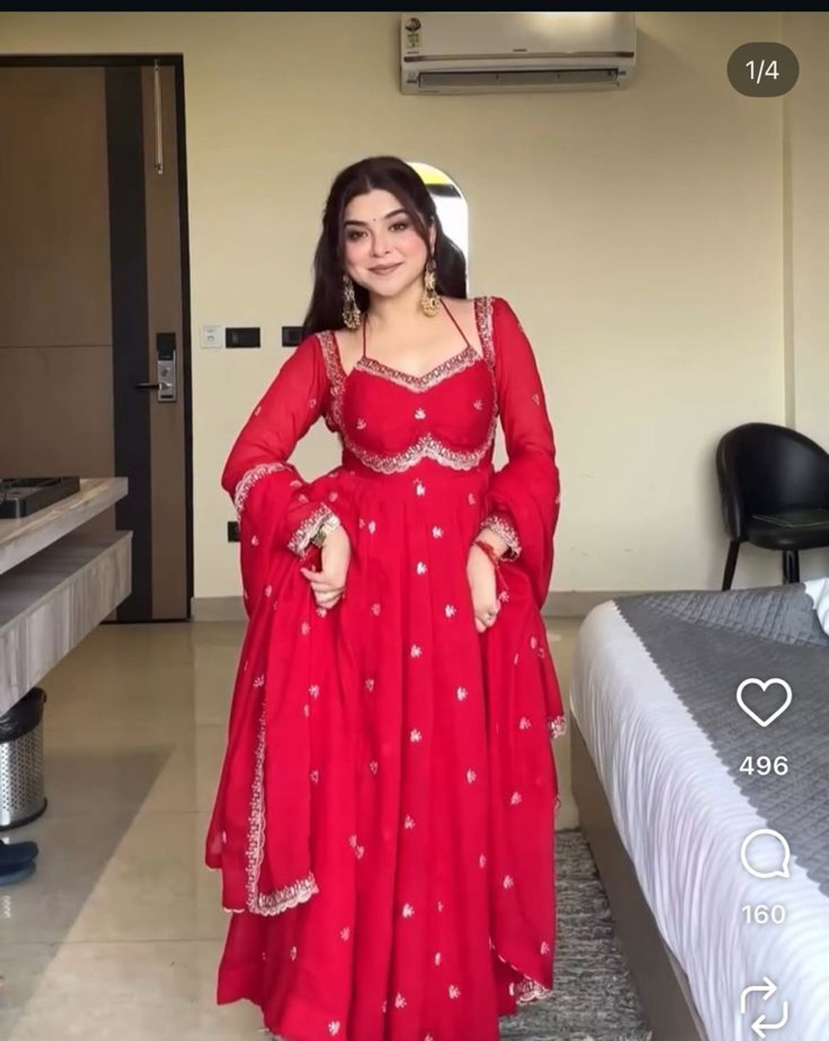 Image of Vaidehi Fashion Purple Embroidered Georgette Anarkali Kurta Set with Dupatta Embroidered Anarkali Kurta, Bottom & Dupatta Set