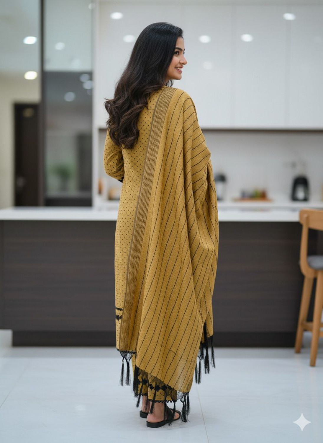 Image of UF Collection Self Design Kurta, Salwar & Dupatta Set