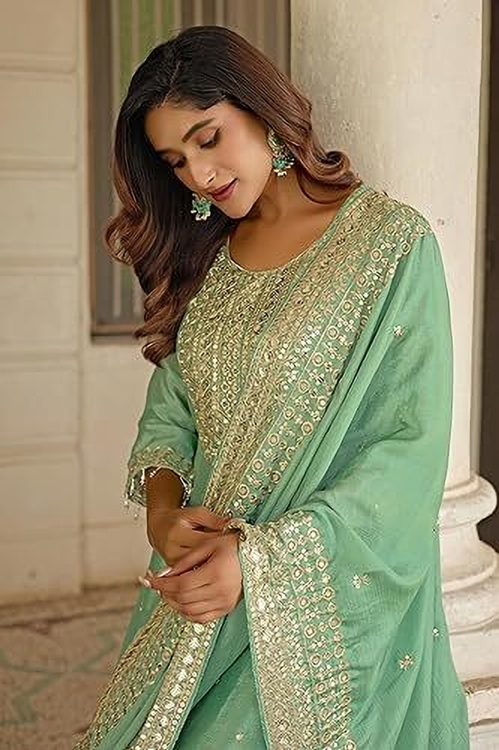 Image of SHISHKALA Printed Kurta, Trouser /Pant & Dupatta Set