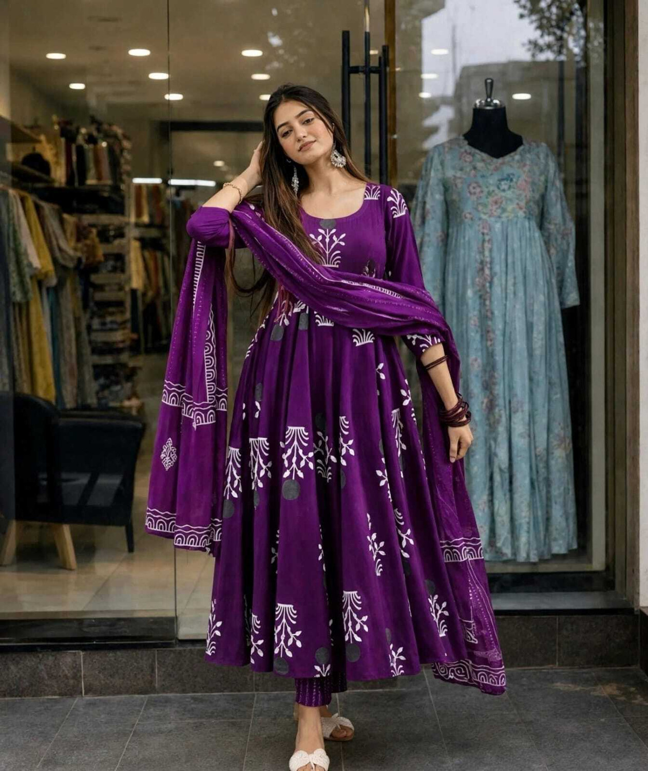 Samiksha Textile Printed Kurta, Palazzo & Dupatta Set - Image 1