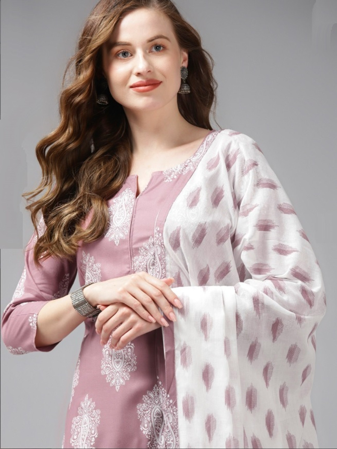 Image of Azreen Printed Kurta, Palazzo & Dupatta Set
