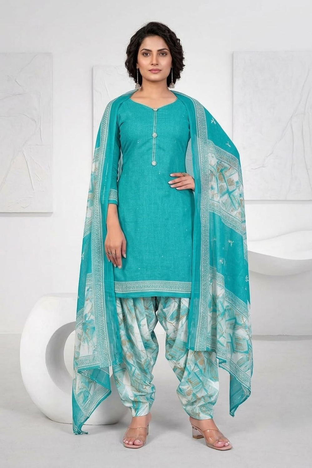 Image of SEWDHAGA Printed Kurta, Salwar & Dupatta Set
