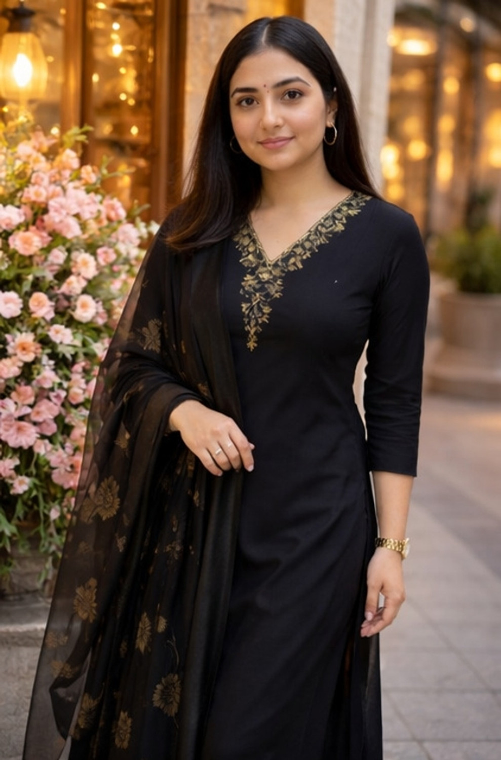 Image of Samoo Embroidered Kurta, Salwar & Dupatta Set