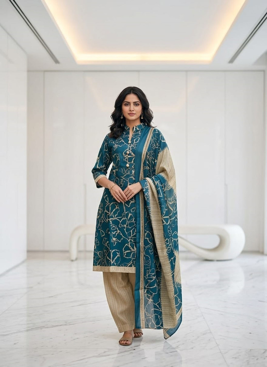 Image of SEWDHAGA Printed Kurta, Salwar & Dupatta Set