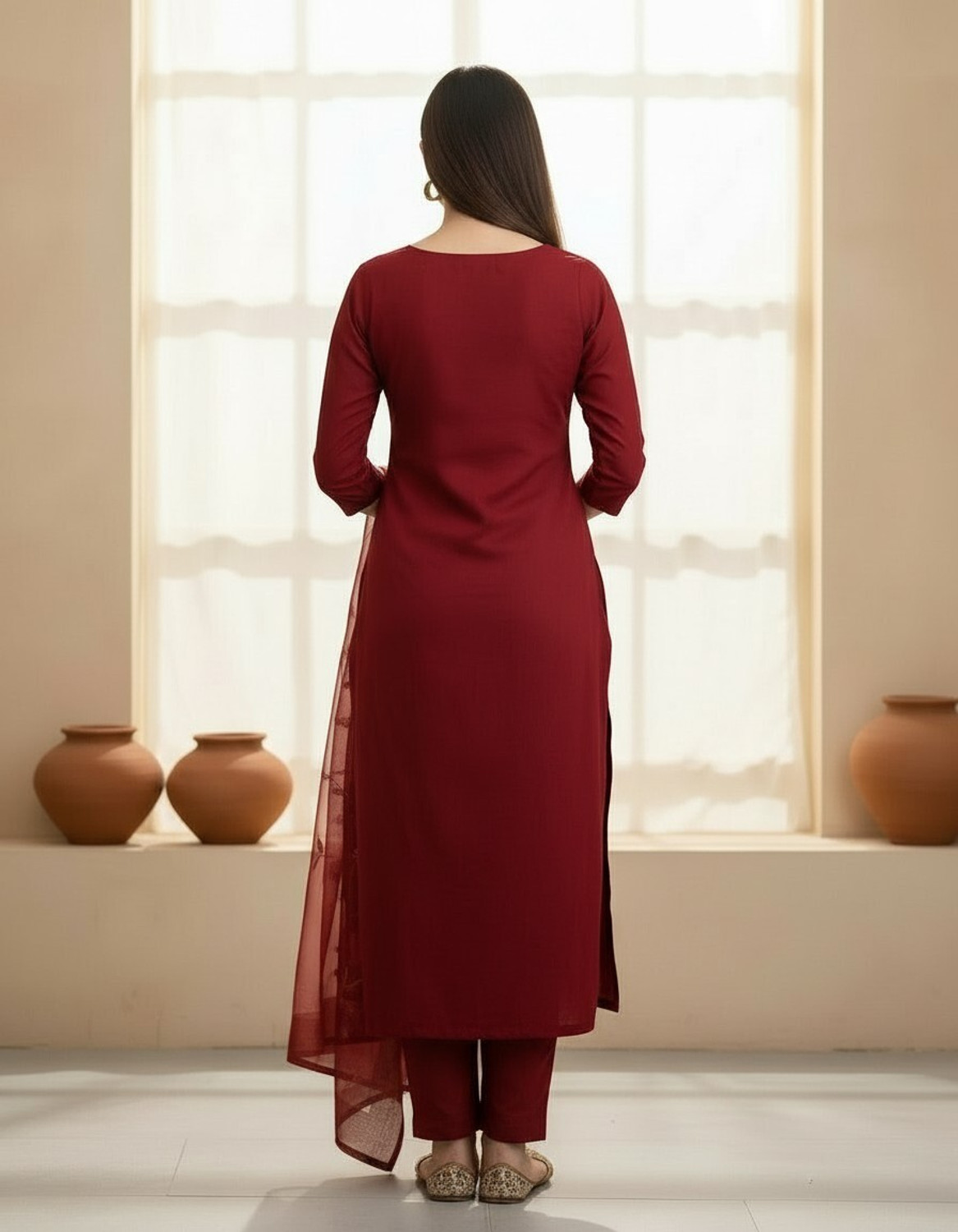 Image of Samoo Embroidered Kurta, Salwar & Dupatta Set