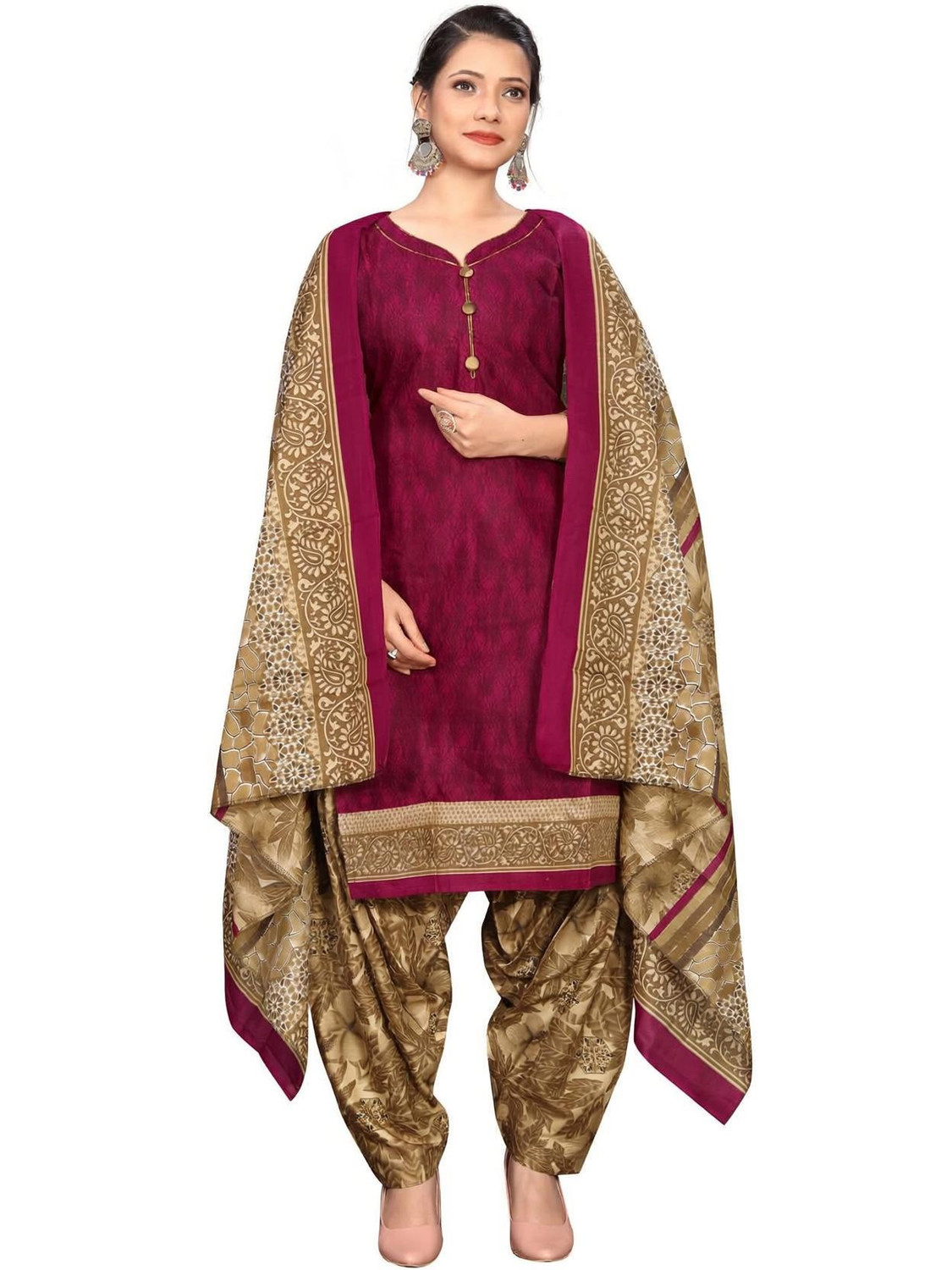Image of Trendz Tycoon Embroidered Kurta, Salwar & Dupatta Set
