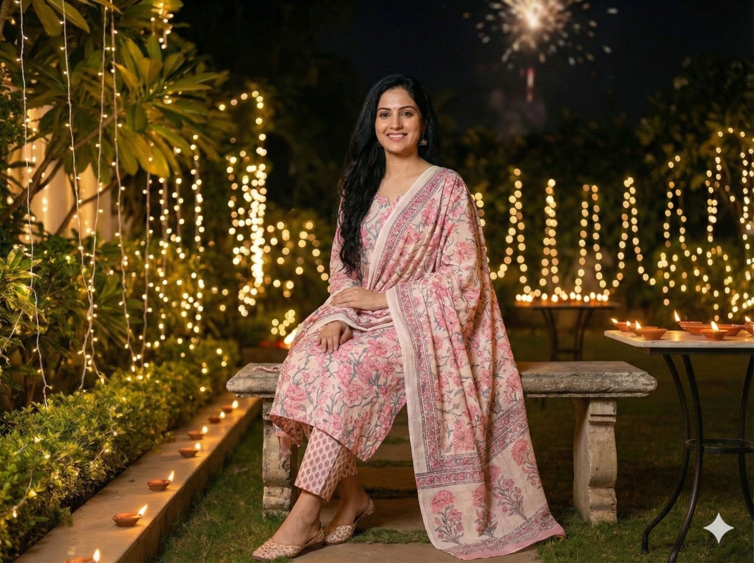 Image of GIGNAR Women Pure Cotton Kurta Pant Dupatta Set