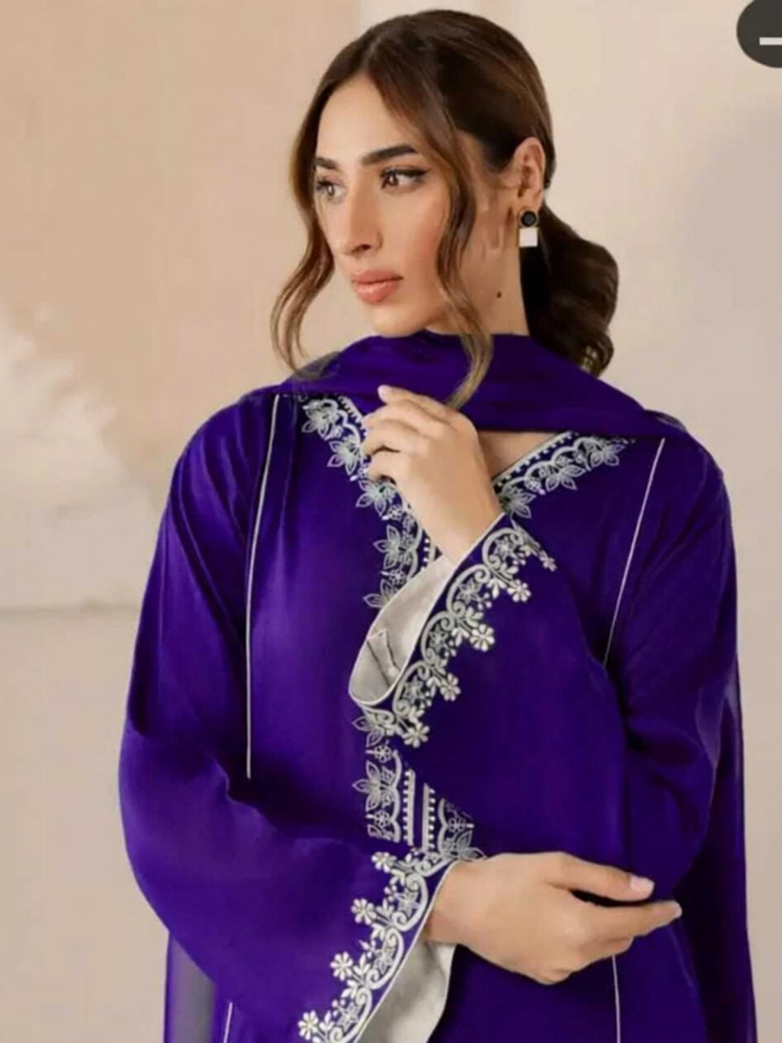 Image of NEW STYLISH Floral Print Kurta, Trouser /Pant & Dupatta Set