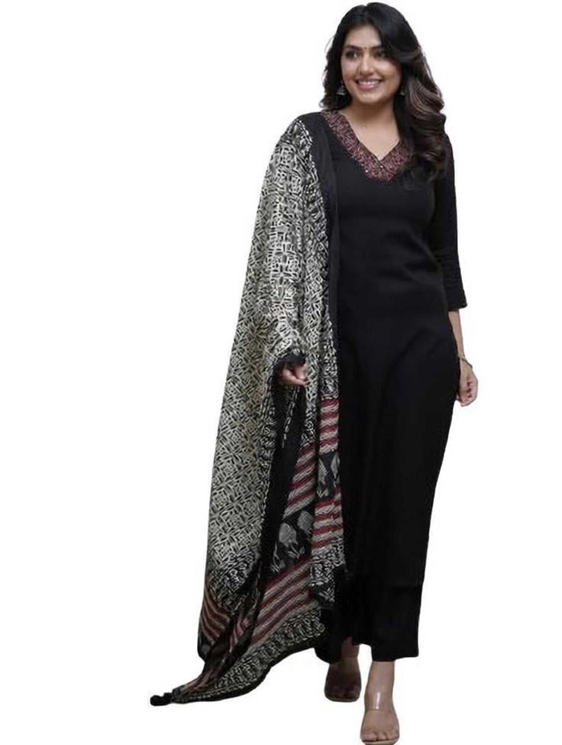 Image of SZN Embroidered Kurta, Trouser /Pant & Dupatta Set