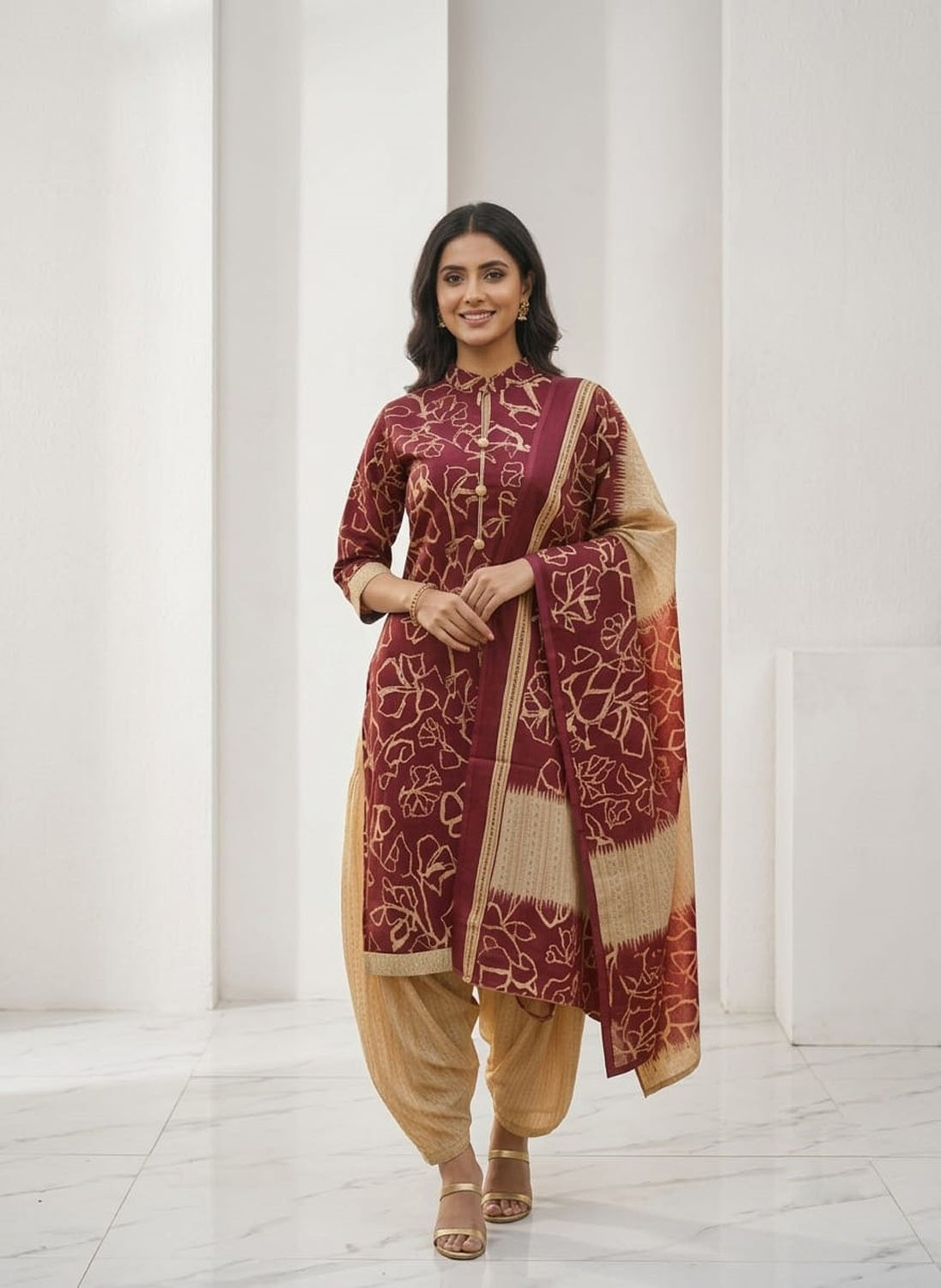 Image of SEWDHAGA Printed Kurta, Salwar & Dupatta Set