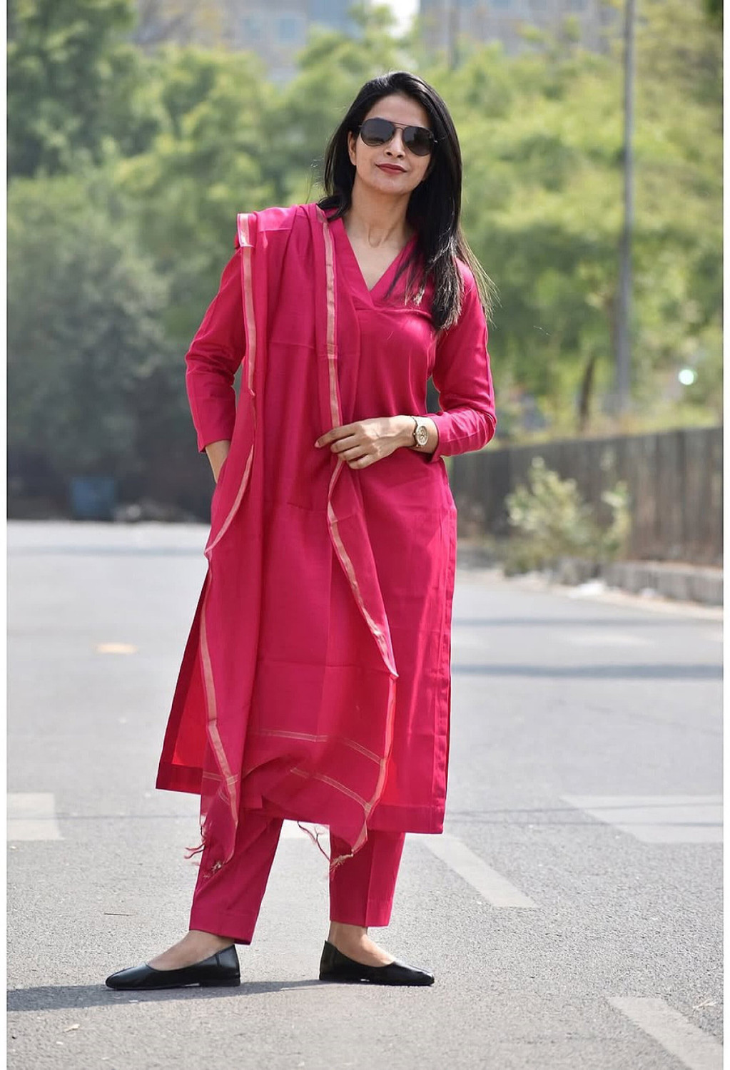 Image of FABZARI Women Viscose Rayon Kurta Pant Set