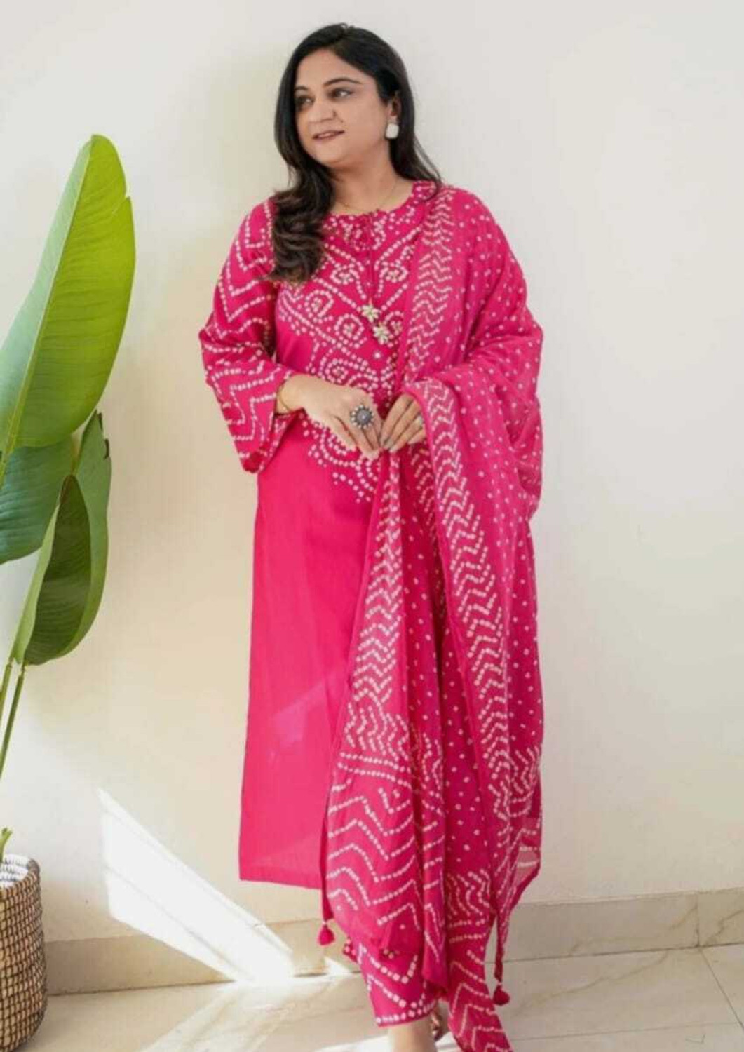 Image of CHECHI Embroidered Kurta, Palazzo & Dupatta Set