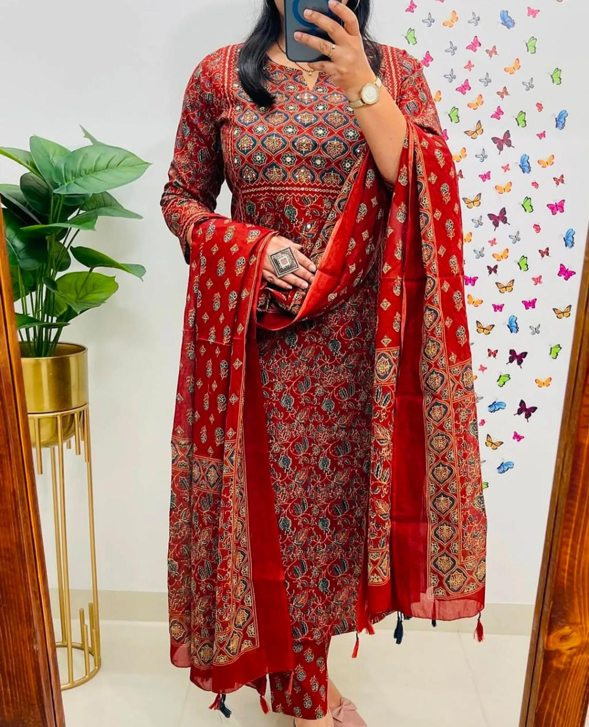 Image of Beads N Stones Women Pure Cotton Kurta Palazzo Set