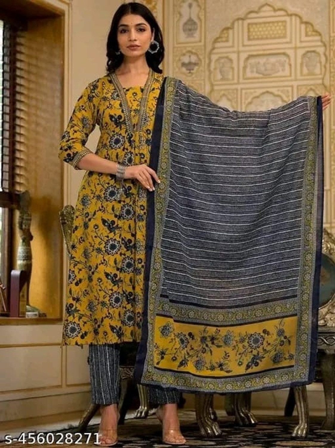 Image of Samoo Embroidered Kurta, Salwar & Dupatta Set