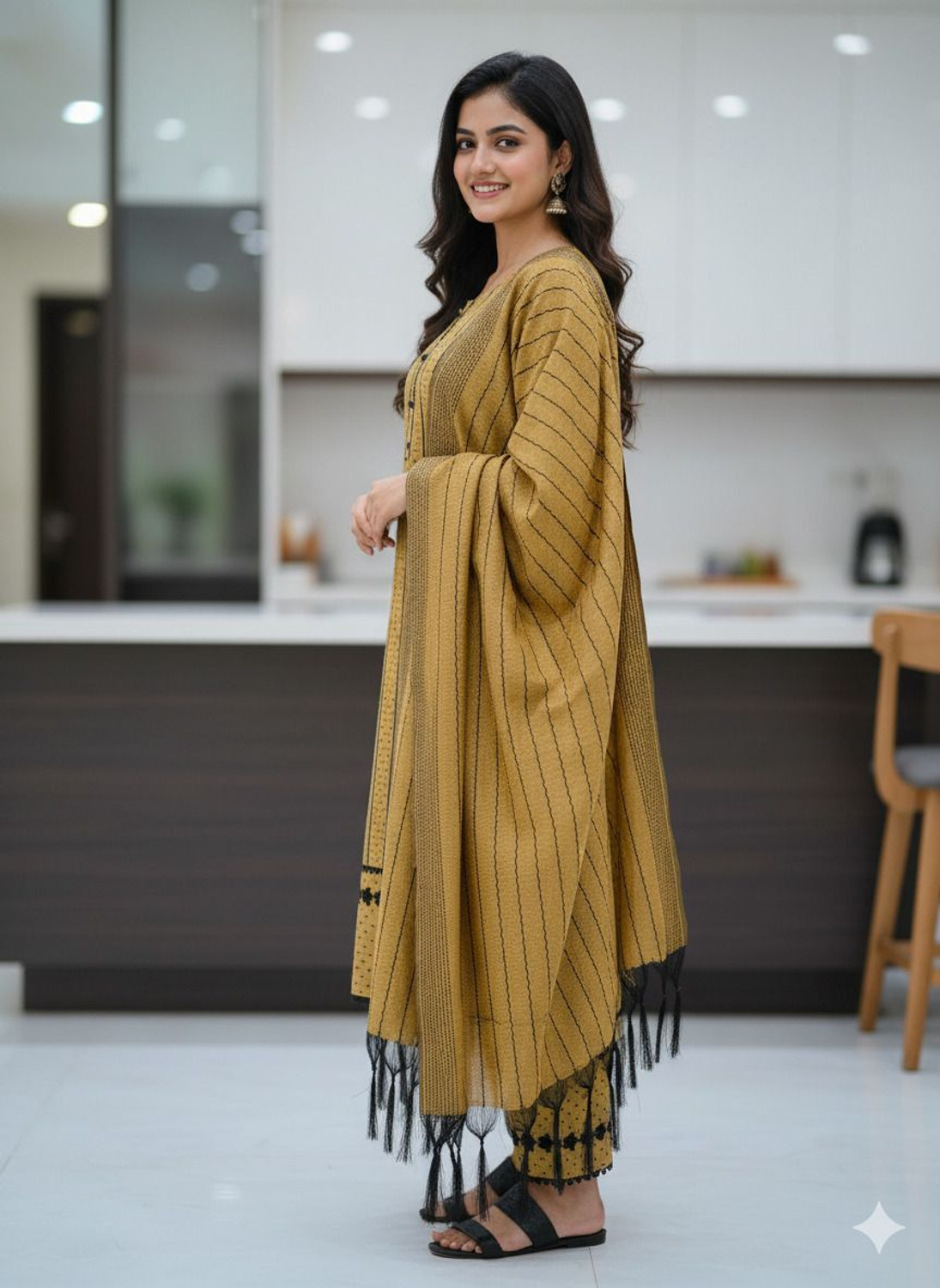 Image of UF Collection Self Design Kurta, Salwar & Dupatta Set