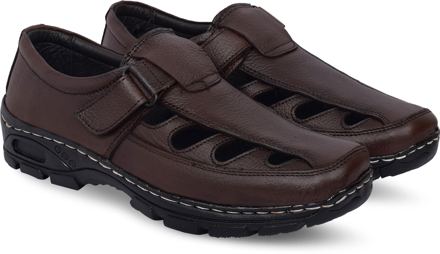 Image of WOODLAND Men Outdoor Comfortable Lightweight Everyday Use Casual Sandal (Black , 11)