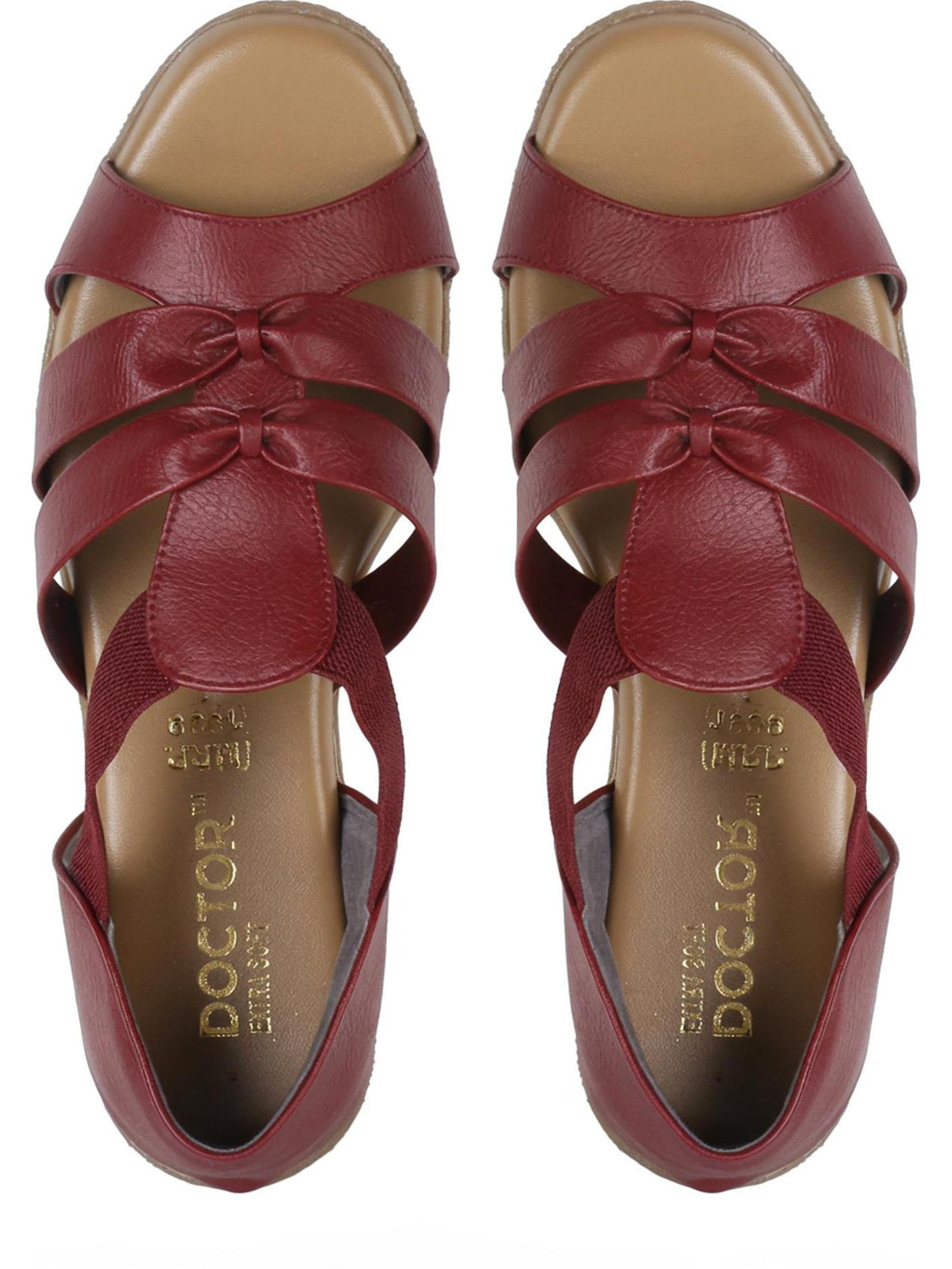 Image of DOCTOR EXTRA SOFT Women Casual Sandal (Maroon , 10)