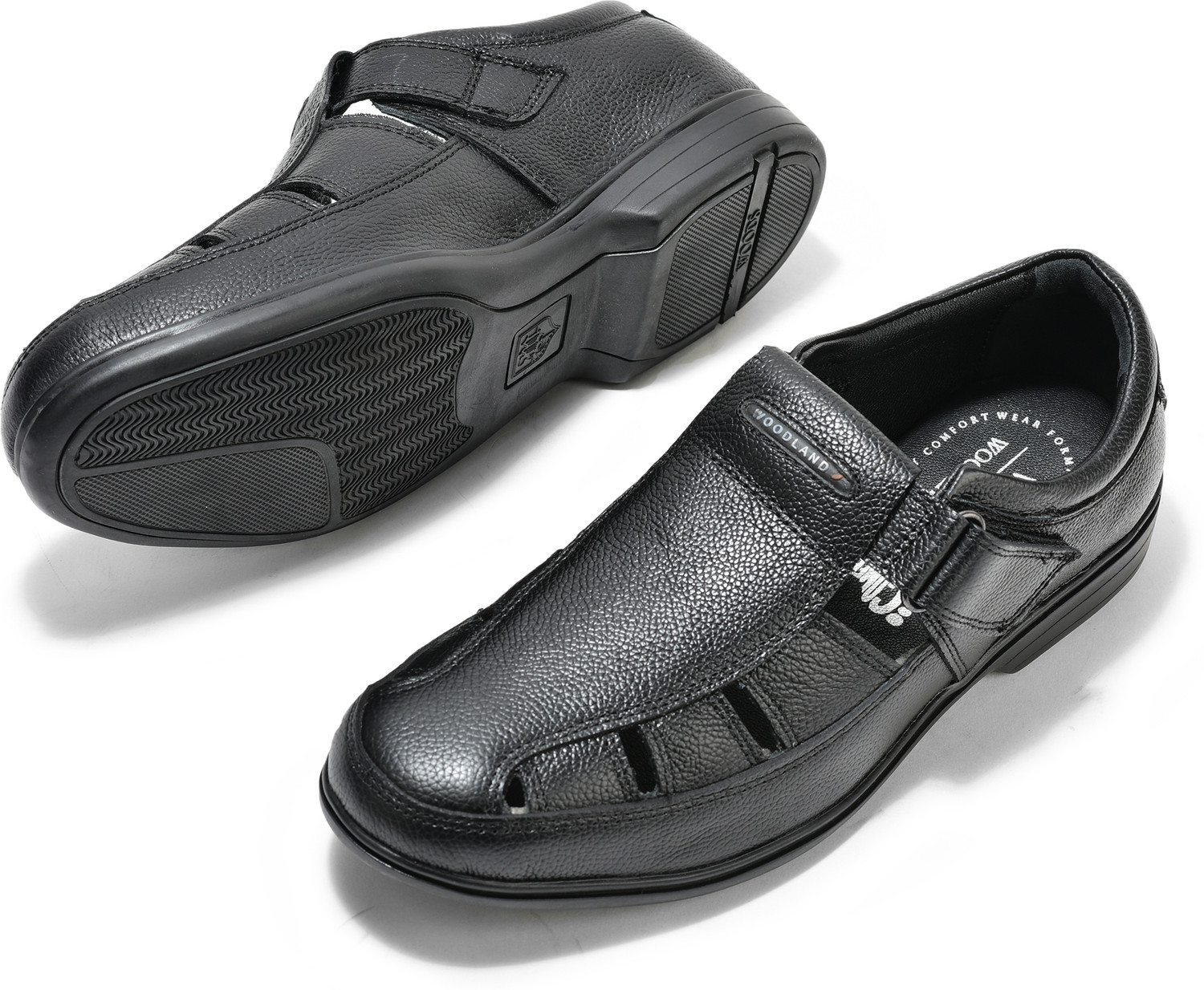 Image of WOODLAND Men Outdoor Comfortable Lightweight Everyday Use Casual Sandal (Black , 11)
