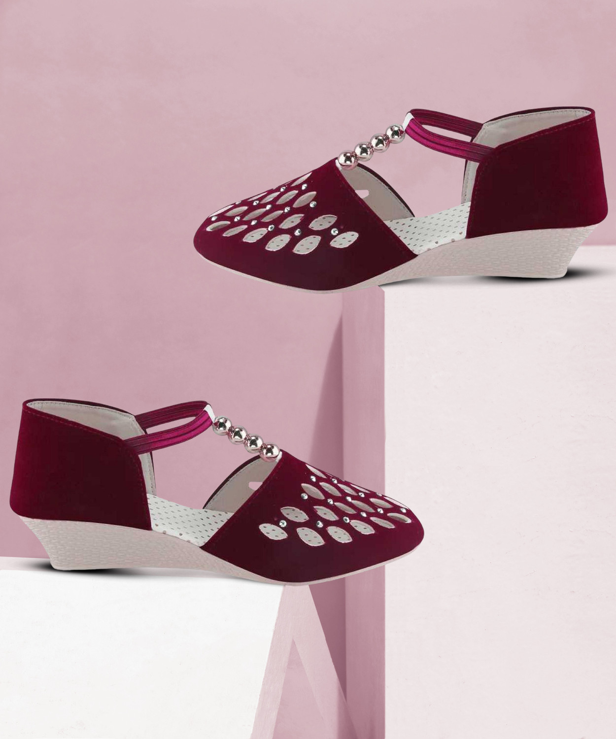 Image of Denill Women Wedges Sandal (Pink , 8)