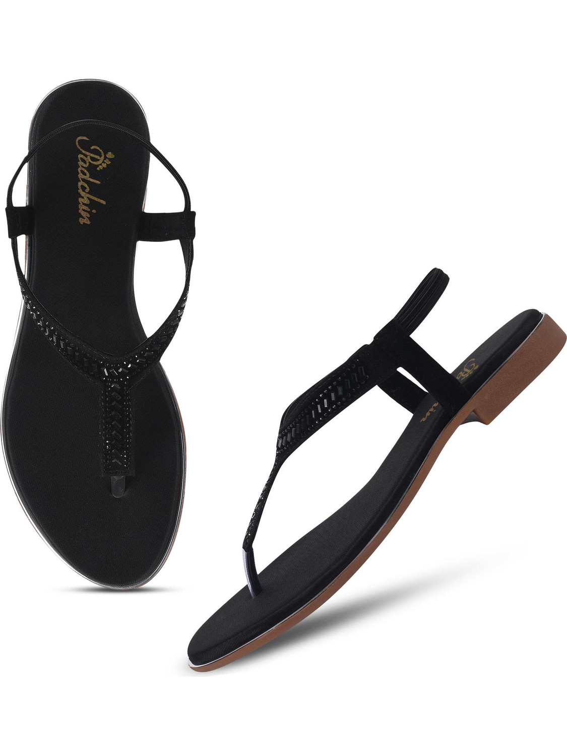Image of Azores Women Flats Sandal (Black , 9)