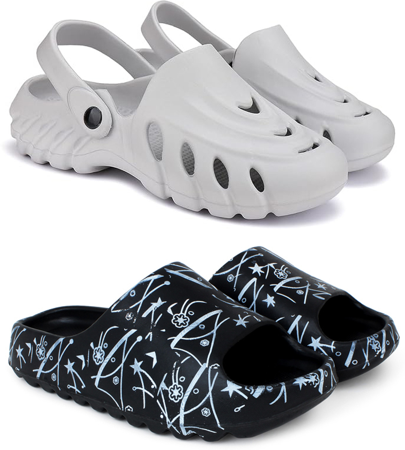 Image of DLS Men MENS AND BOYS IMPORTED STYLISH LACE UP CLOGS SANDAL SHOES Clogs Sandal (Black , 9)