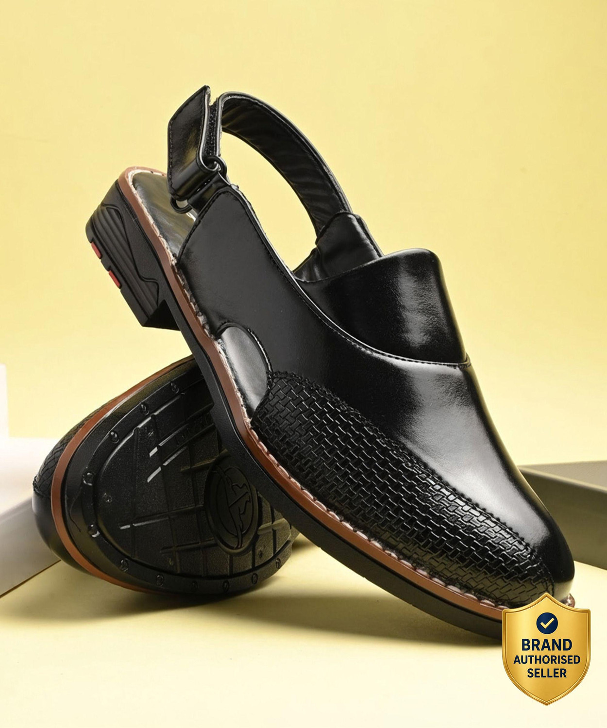 Image of PESHAWARI CHAPPAL Men Sandal (Black , 5)
