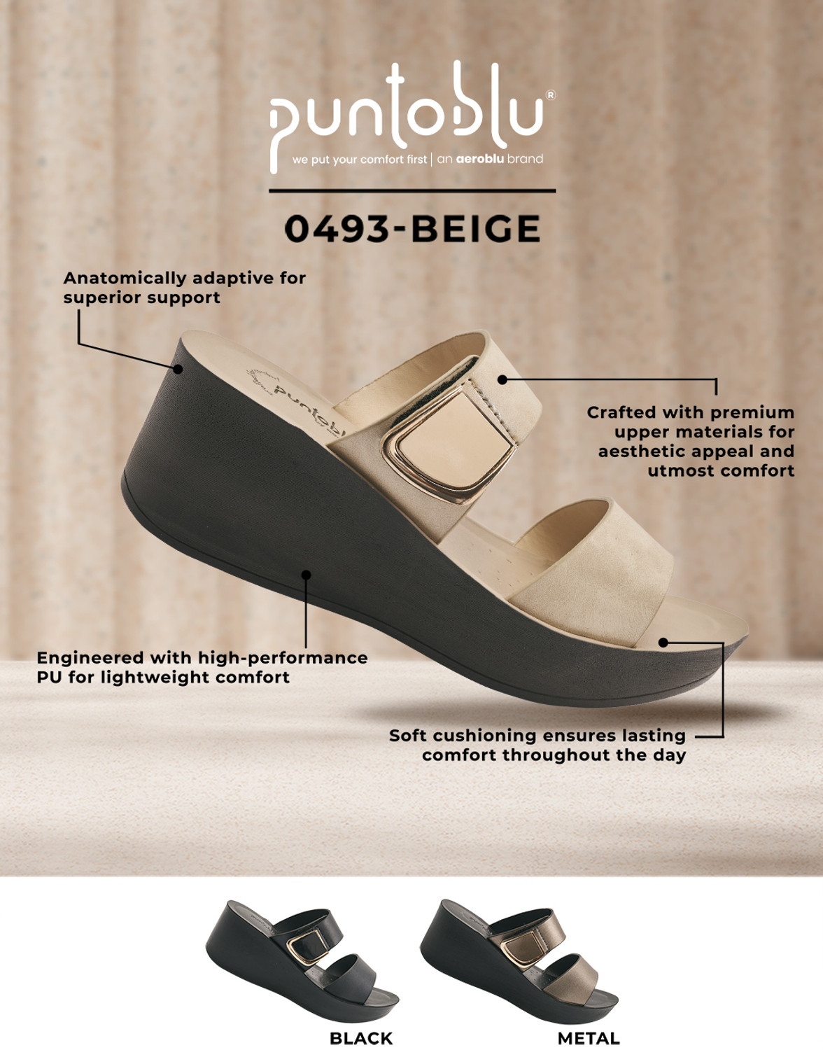 Image of PUNTOBLU Women Heels Sandal (Black , 4)