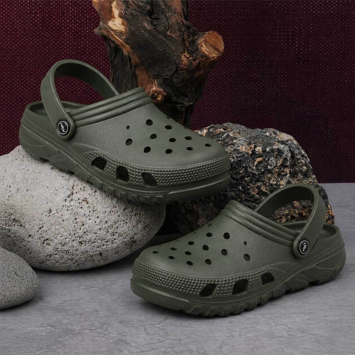 Image of HRX by Hrithik Roshan Men Clogs Sandal (Grey , 10)
