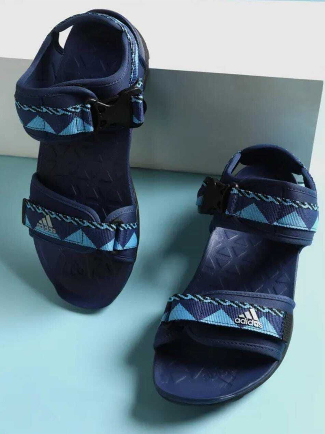 Image of ADIDAS ORIGINALS Men Sandal (Black, Blue , 11)