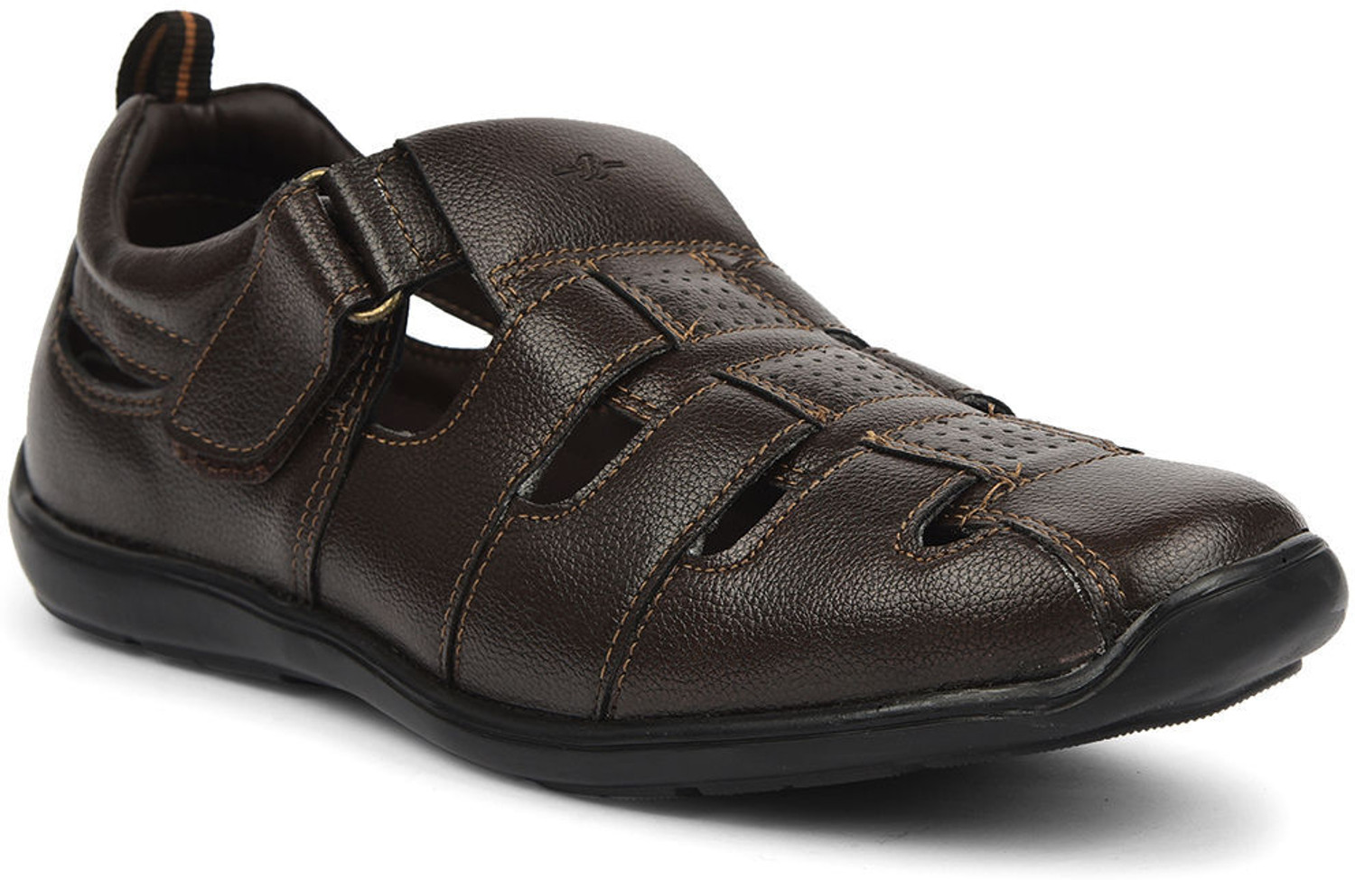 Image of WOODLAND Men Outdoor Comfortable Lightweight Everyday Use Casual Sandal (Black , 11)