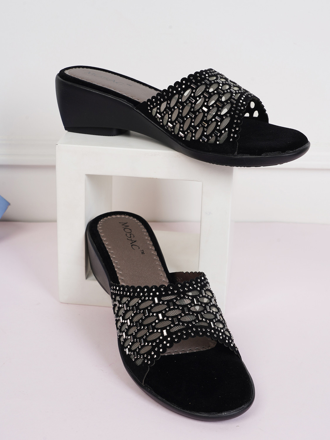 Image of IndiForce Women Casual Sandal (Black , 6)