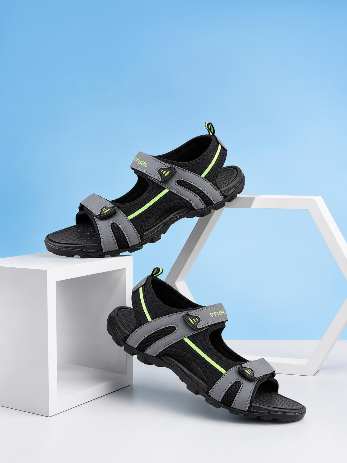Image of ADIDAS ORIGINALS Men Sandal (Black, Blue , 11)