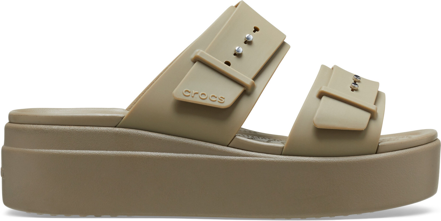 Image of CROCS Women brooklyn buckle low Clogs Sandal (Khaki , 9 UK /India)
