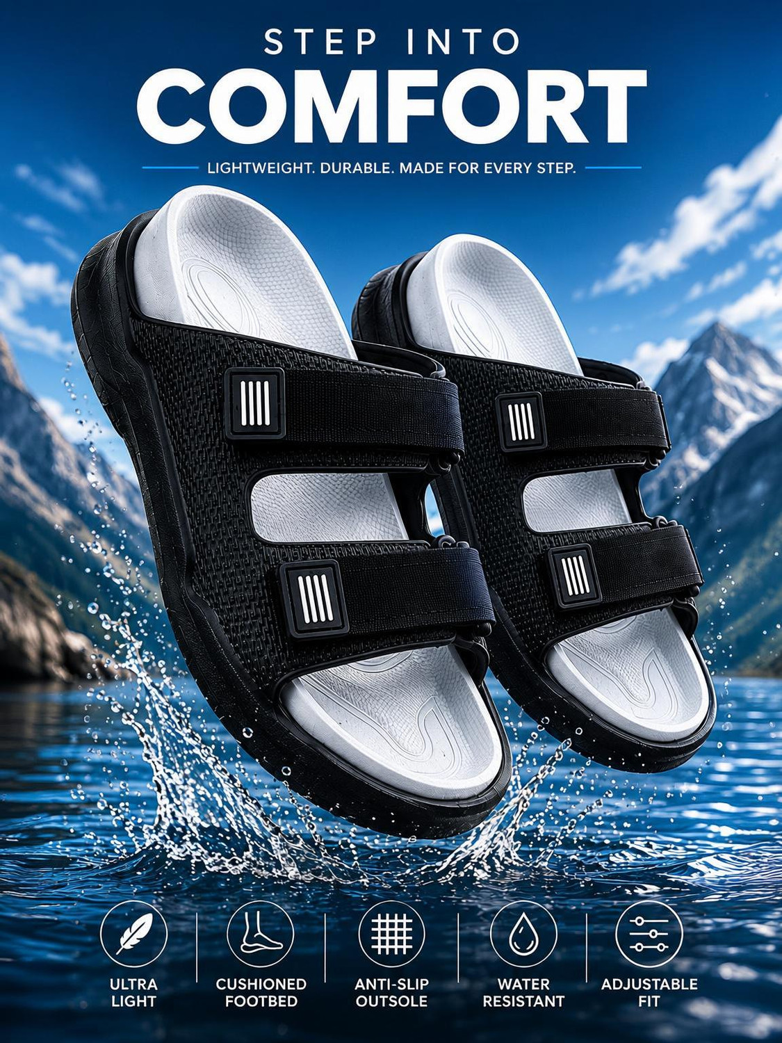 NOBELITE Men Black Sandals - Image 6