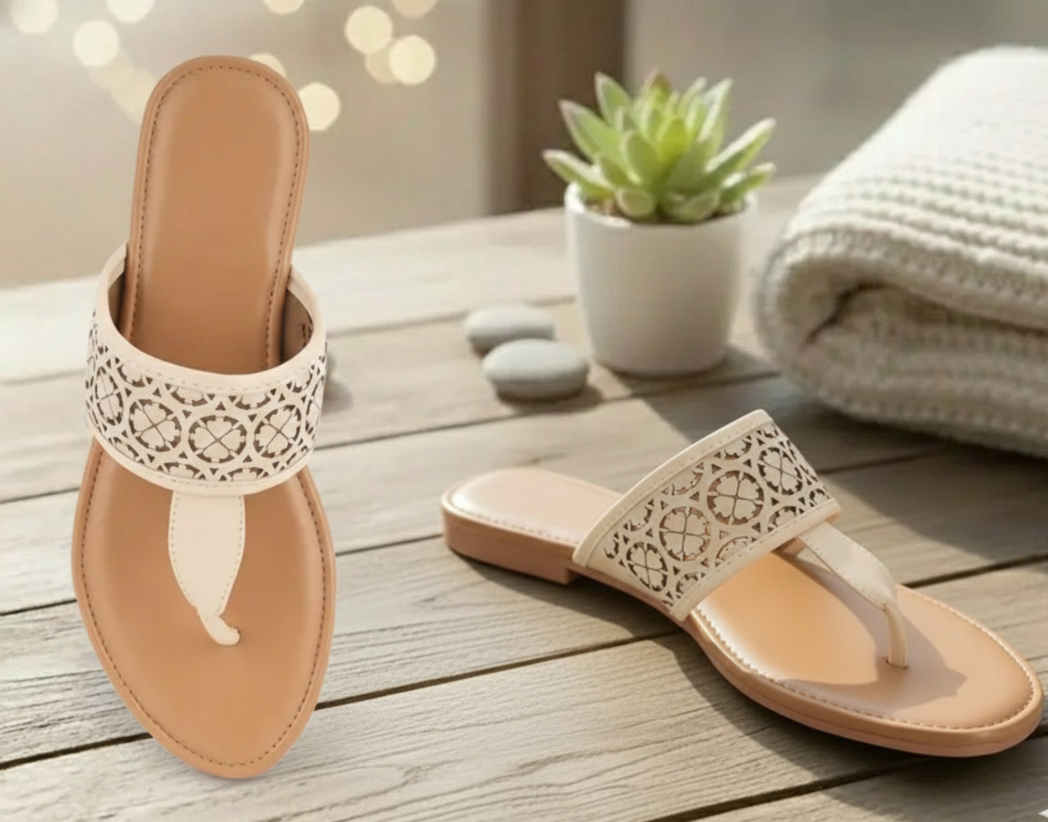 Image of Azores Women Flats Sandal (Black , 9)