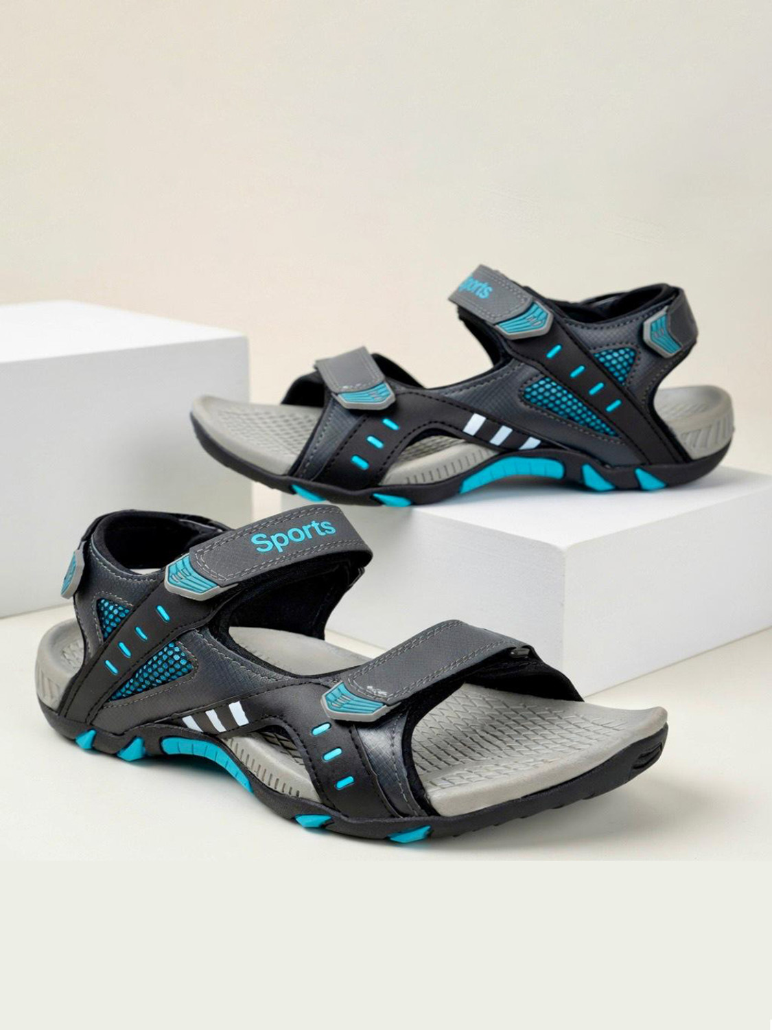 Image of DUCKINS Men Sports Sandal (Black , 9)