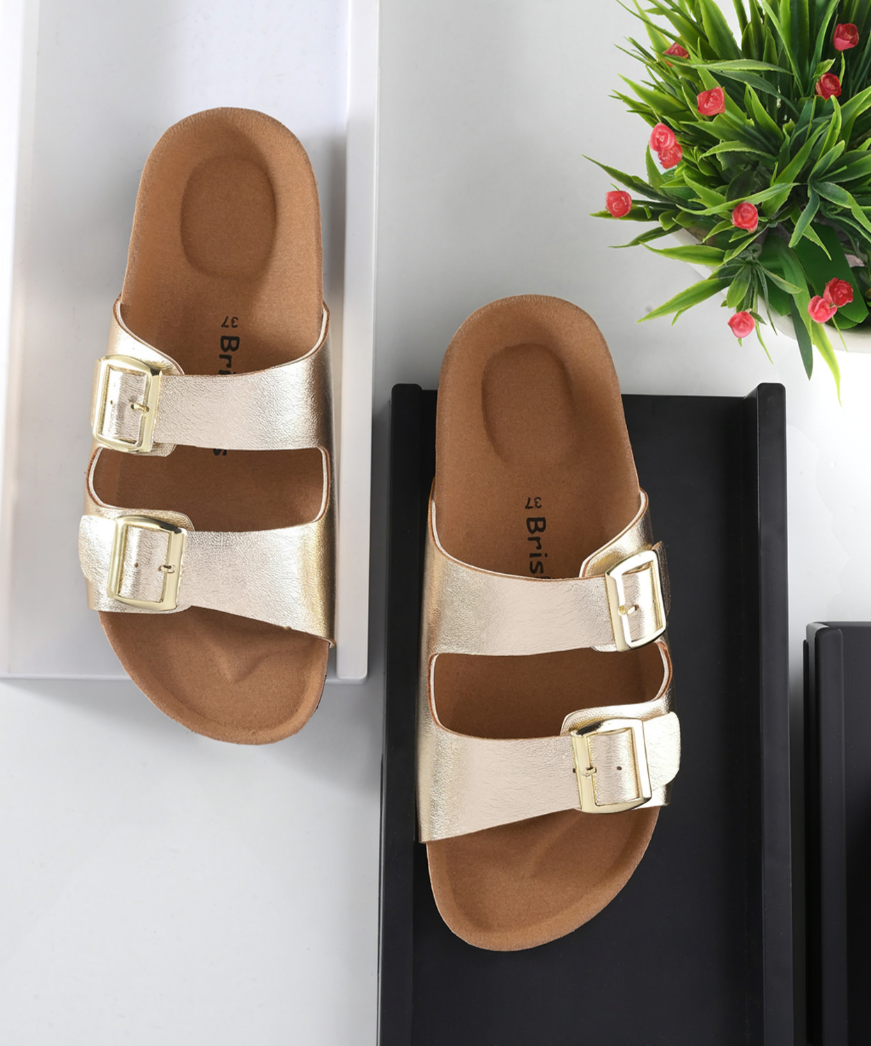 Image of Skora Women Flats Sandal (Brown , 8)