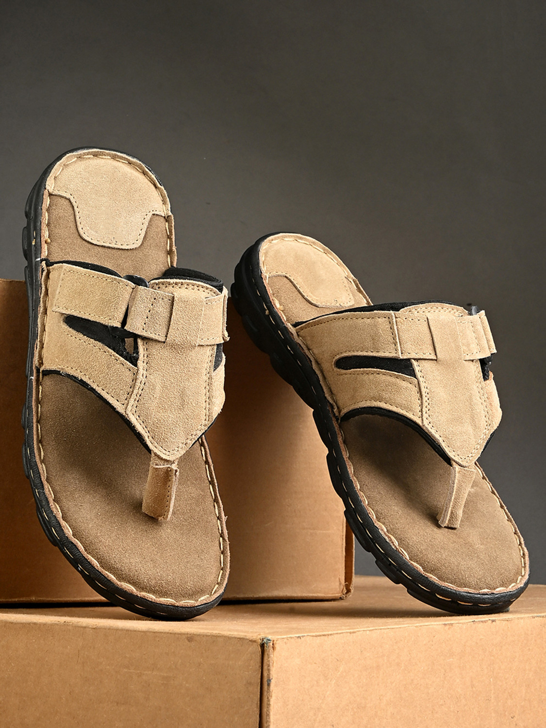 Image of Perfectum Men Casual Sandal (Beige , 8)