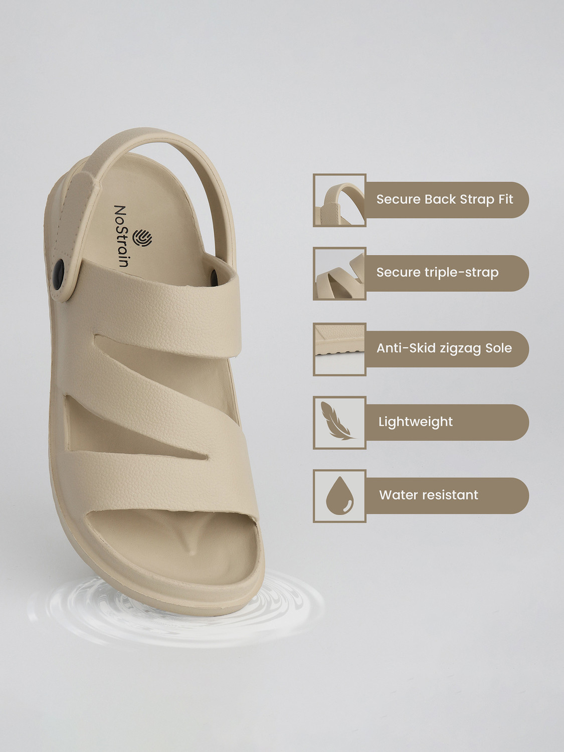 Image of FooTken Men Flats Sandal (Tan , 10)