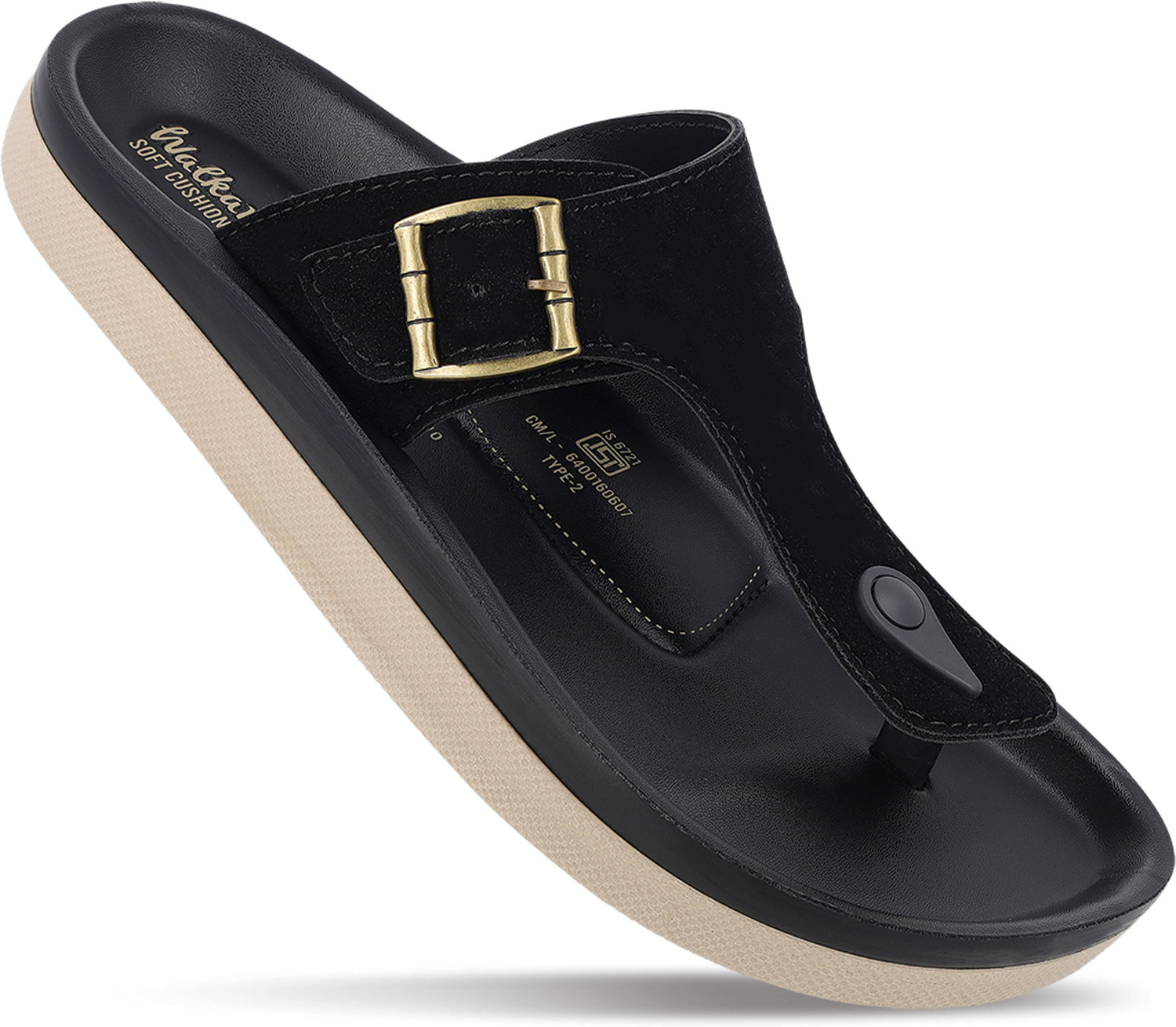 WALKAROO Men Sandal (Black , 10) - Image 1