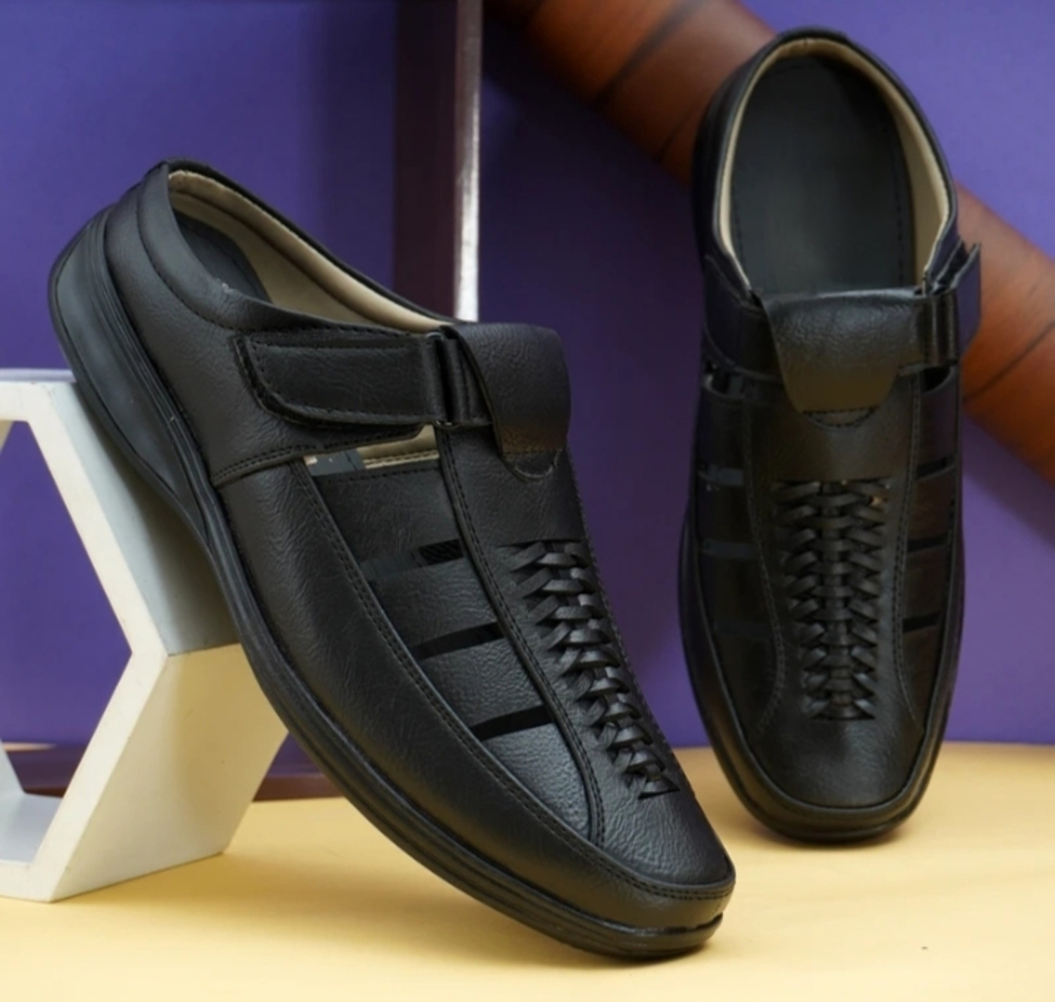 Image of EL PASO Men Sandal (Black , 9)