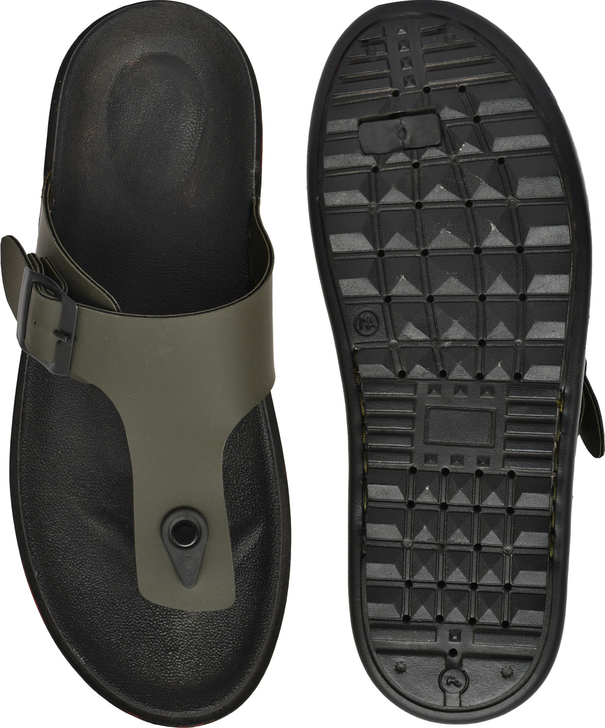 Image of house of common Men Sandal (Green, Olive , 9)