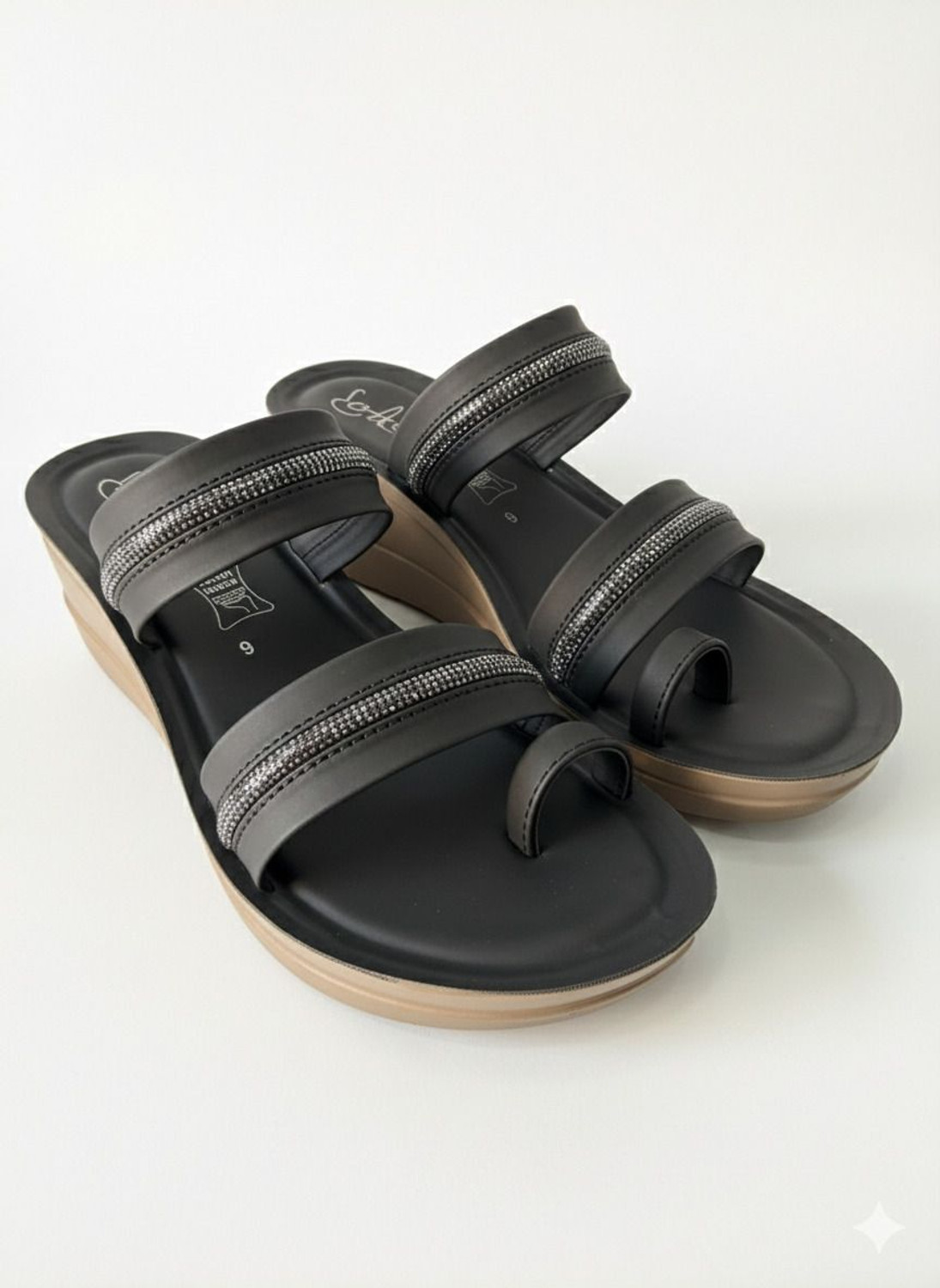 Image of AVA Women Heels Sandal (Black , 7)