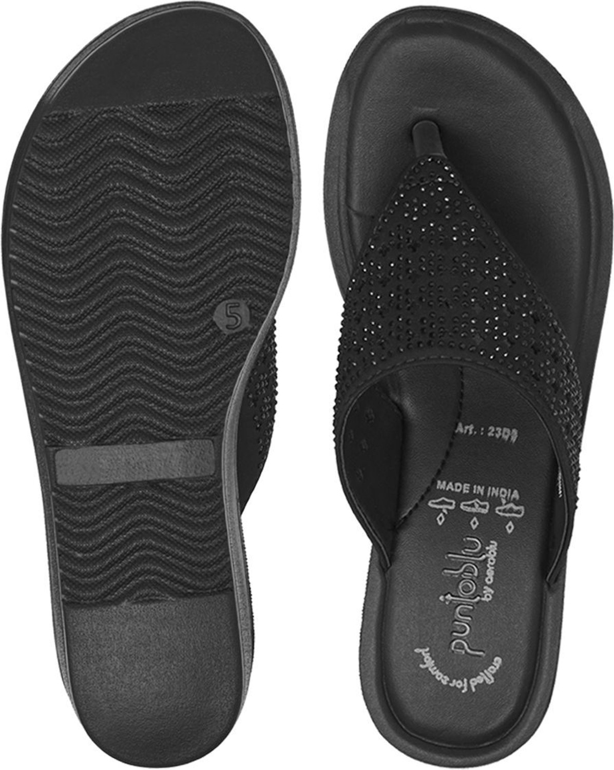 Image of PUNTOBLU Women Heels Sandal (Black , 9)