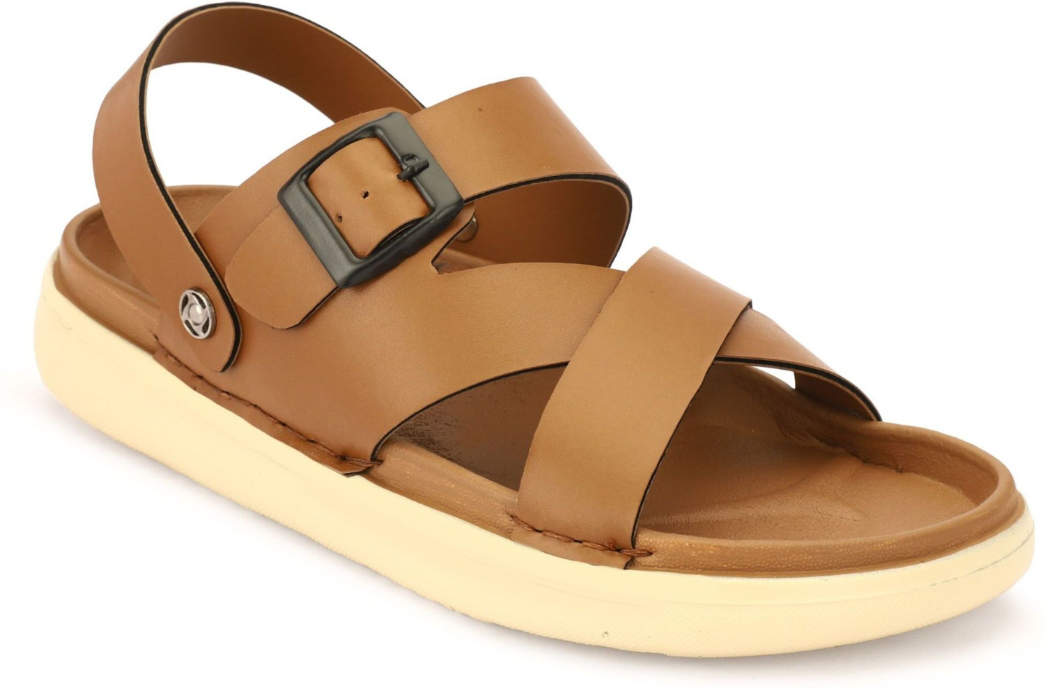 Image of FooTken Men Flats Sandal (Tan , 10)