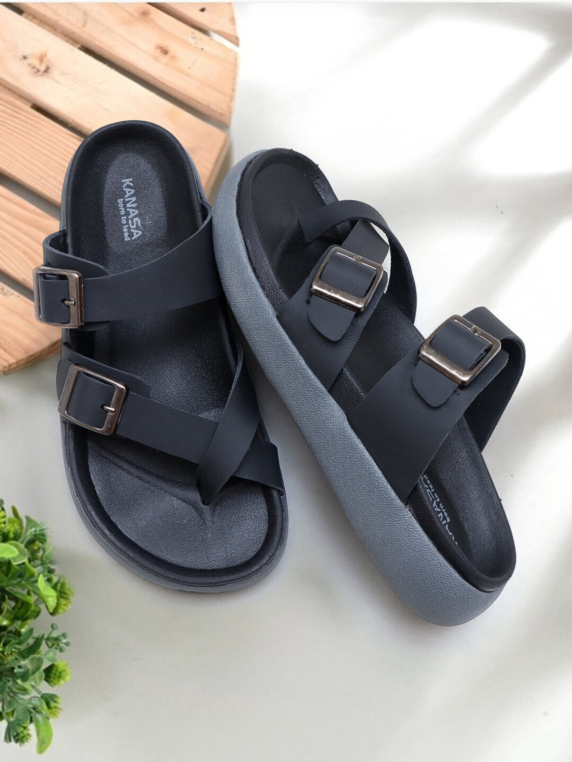 Image of EL PASO Men Sandal (Black , 9)