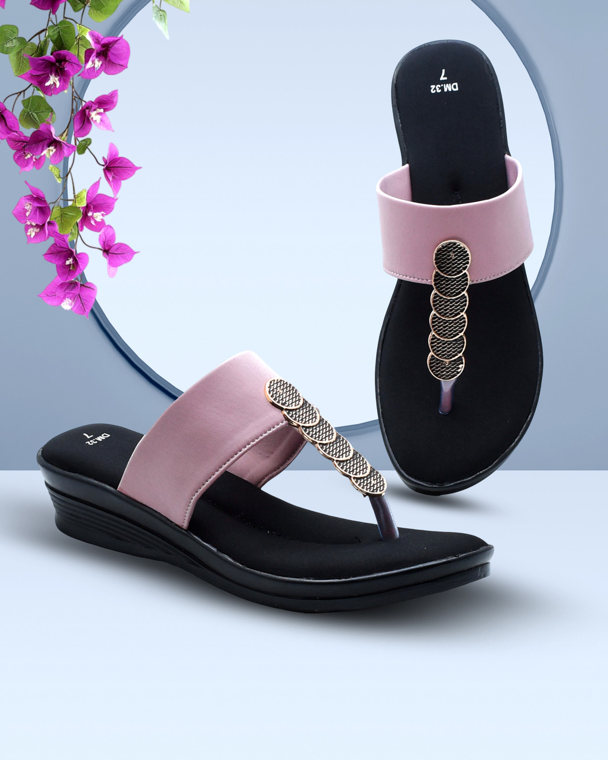 Image of Hardwood Women Heels Sandal (Pink , 8)
